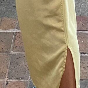 slip yellow skirt